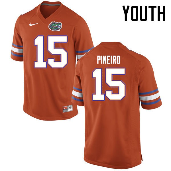 Florida Gators Youth #15 Eddy Pineiro College Football Jerseys Orange
